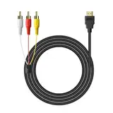 Powice HDMI auf Chinch Kabel 1,5 Meter, HDMI Cinch Adapter Audio, HDMI zu Cinch, HDMI auf Cinch Audio, Cinch Kabel auf HDMI, HDMI auf Cinch Kabel Audio für Heimkino Präsentationen Streaming