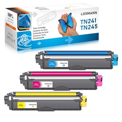 LOSMANN 3X Toner Kompatibel für Brother TN-241 TN-245 für Brother DCP-9020CDW DCP-9022CDW MFC-9130CW MFC-9140CDN MFC-9142CDN MFC-9330CDW MFC-9332CDW MFC-9340CDW MFC-9342CDW HL-3140CW HL-3142CW