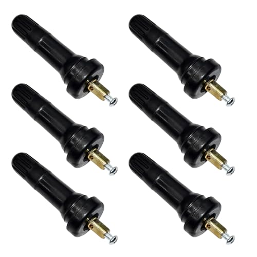 6 Stück Ventileinsätze für Schrader Sensor SRLWMYI Gummiventil Ersatz Schrader Reifendrucksensor Reifen Ventilstämme Reifendruckkontrollsystem TPMS/RDKS Sensor Autoventil tubeless ventil