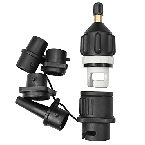 YapitHome Sup Adapter Sup Pumpe Aufblasbarer Adapter mit 4 Stück Gasdüse Aufblasbarer Adapter für Schlauchboote,Stand Up Surf Paddle,SUP Zubehör Aufblasbarer Bett