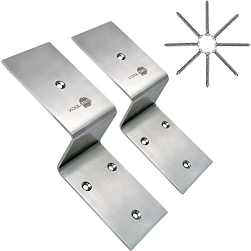 Robuste Edelstahl-Tür-Klammern, 2er-Set, passend für 5,1 x 10,2 cm Holz, offene Stangenhalter, Lieferung mit Schrauben, Sicherheitshalterungen mit Dornloch, einfache und effektive Sicherheitsmaßnahme