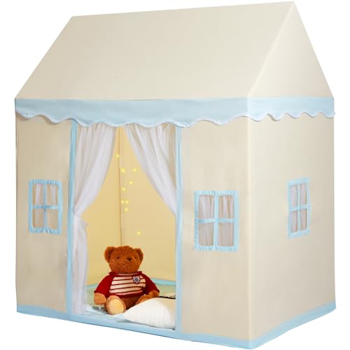 VEVOR Kinderspielzelt, Kinderzelt für Kinder von 1–5 Jahren, Kleinkinderzelt mit Matte und Zeltlampe, Zelt für Kinder mit Fenstern für drinnen und draußen, Spielhaus-Burgzelt