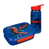 Scooli - Spider Man Kindergeschirr Geschenkset - Set bestehend aus Brotdose und Trinkflasche - ideal für die Schule oder Kindergarten – für Kinder ab 4 Jahren – aus Kunststoff – BPA frei