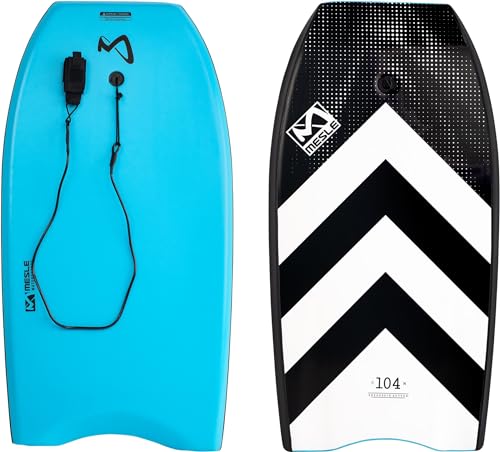 Mesle Bodyboard Kinder & Erwachsene Speed Skin mit Leash, Anfänger & Fortgeschrittene Surfbrett für Strand, Meer, Schwimmbad, Surf Schwimmbrett für Wasser, Surfboard, Boogie Board