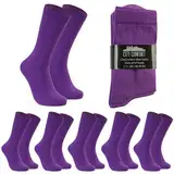 CityComfort Socken Herren, Atmungsaktive Crew Socken im Multipack (Lila-6er-Pack)