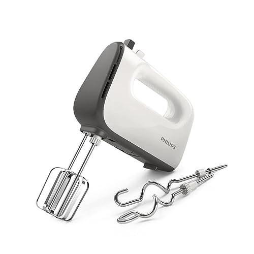 Philips Handmixer, 450 W, 5 Geschwindigkeiten plus Turbo, weiß/grau (HR3741/00)