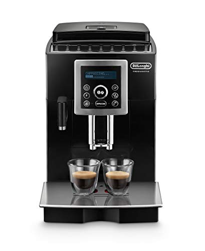 De'Longhi ECAM 23.466.B Kaffeevollautomat mit Milchsystem, Cappuccino und Espresso auf Knopfdruck, Digitaldisplay mit Klartext, 2-Tassen-Funktion, Großer 1,8 Liter Wassertank, Schwarz
