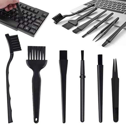 6 Stück Antistatische Bürsten,Reinigungspinsel,Klein Tragbar Antistatische ESD Bürste,Staubpinsel,Pc Cleaning Kit,Pc Reinigungsset, Für Reinigung Pc,Tastatur,Leitfähigen Boden,Leiterplatte