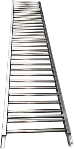 Schwerkraft-Rollenbahn, verzinkte Stahlschienen mit 2,5 cm rostfreien Rollen, silberfarbener Rahmen, 30 cm Breite x 200 cm Länge für effiziente Materialhandhabung