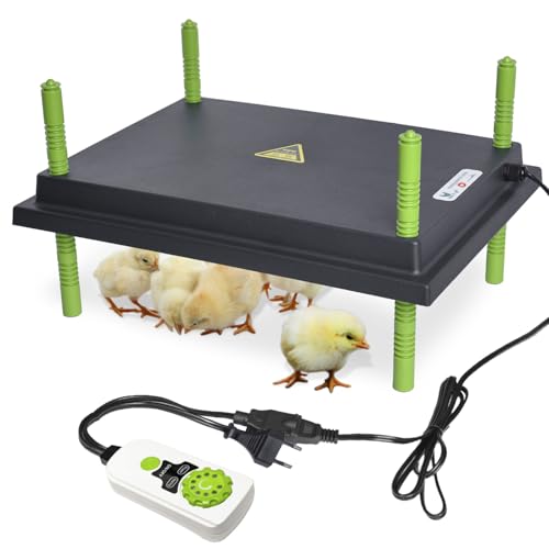 heninhill Wärmeplatte Küken mit Temperaturregler Heizplatte Wärmelampe Temperatur Einstellbar für Küken Enten Aufzucht (25x30cm)