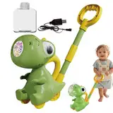Dinosaurierblasengebläse, Dinosaurier -Bubble Machine | Blasengebläser Maker | Dinosaurier Outdoor Push Hinterhofspielzeug, 10 Löcher, Gartenunterhaltung