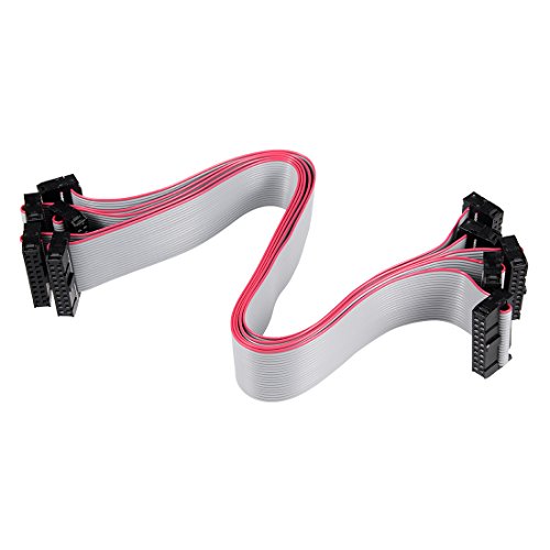sourcing map 5 Stück Flachbandkabel Buchse IDC 20 Pins Stecker 30cm 2.54mm Steigung