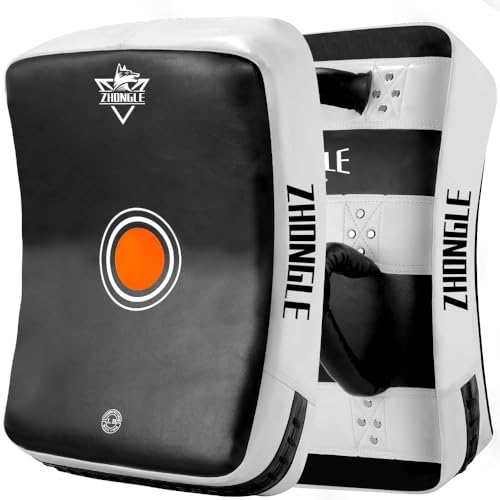 ZHONGLE Kick Shield, Curved Muay,Thai Kicking Shield Strike Pad,Trittschlagpolster Kick Shield,Schlagschild,Schlagpolster,Thai Pads,Schlagkissen Kampfsport ﻿