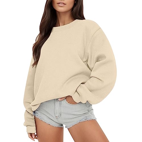 Pullover Teenager Mädchen Kleidung Yk2 Clothing T Shirt 10 Jahre Pink Damen Bekleidung Für Longpullover Pulli Sportkleidung 12 Beige, S