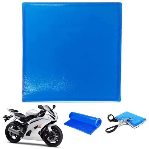 Motorrad Sitz Gel Pad Stoßdämpfungsmatte Komfortable Weiche Gelkissen DIY Motorrad Sitz Zubehör Komfortables kühlendes Stoffkissen Blau(25 x 25 x 1 cm)