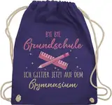Turnbeutel Rucksack - Abgänger - Taschen - Bye Bye Grundschule ich glitzer jetzt auf dem Gymnasium | Gymnasium Einschulung | Einschulung 5. Klasse | Schulwechsel ins Gymi | Grundschule Abschied