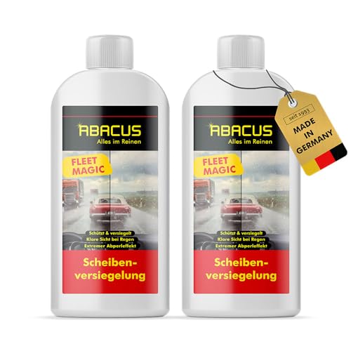 ABACUS® Fleet Magic® Scheibenversiegelung Auto | Glasversiegelung | Nanoversiegelung | Regenabweiser mit Lotus-Effekt | Scheibenversiegelung mit Abperleffekt für klare Sicht 2X 250 ml (7101)