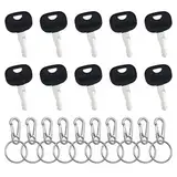 POPAPIE 10 Stück Baumaschinen Schlüssel Set,14603 Zündschlüssel,Baumaschinenschlüssel,Zündschlüssel set mit 10 Schlüsselanhänger Kompatibel für Minibagger Stapler Radlader Traktoren