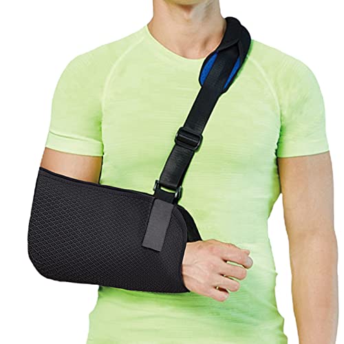 Fasola Armschlinge Schulter, Einstellbar Armschlaufe Mit Atmungsaktivem Mesh für Damen und Herren, Schulterschlaufe für gebrochenes Handgelenk, Ellbogen, Arm, ausgerenkte Schulter - M