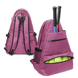 Layway Tennis-Rucksack für Männer und Frauen, Tennisschläger-Tasche zum Tragen von Schlägern von Racquetball, Squash, Badminton, Pickleball und anderem Reise-Sport-Zubehör, Rosenrot - B, L, Tennis