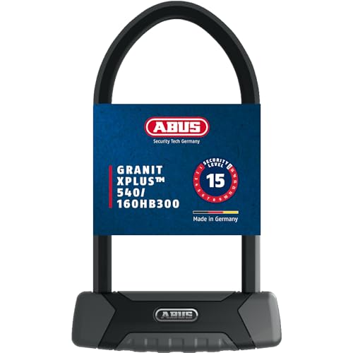 ABUS Bügelschloss Granit XPlus 540 + USH-Halterung - Fahrradschloss mit 13 mm starkem Bügel und XPlus Zylinder Sicherheitslevel 15-300 mm Bügelhöhe