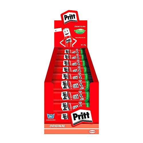 Pritt Klebestift, sicherer und kinderfreundlicher Kleber für Kunst und Bastelarbeiten, starker Klebstoff für Schule & Bürobedarf, 24x22g Pritt Stift