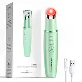 TOUCHBeauty Augen Massagegerät,Ultraschall Augenmassagegerät With 40 ℃ Wärmefunktion et Rot LED Lichttherapiegerät Anti Aging Antifalten Wiederaufladbare AG-1980KG(Grün)