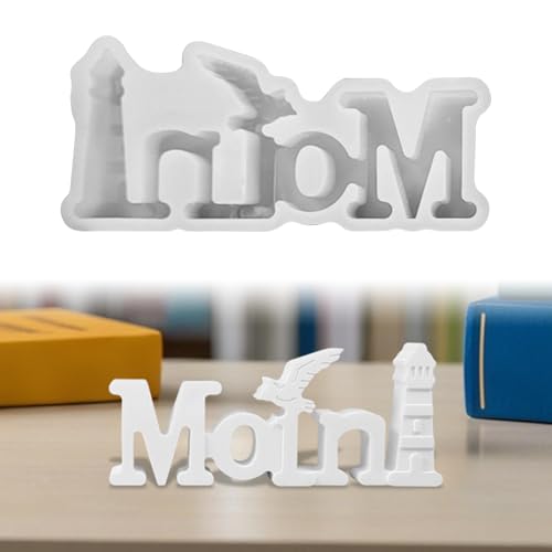 Silikonformen Gießformen Moin Wort Deutschem,DIY Silikonform Alphabet Deutschem,Gießformen Silikon Gießform Moin Gipsformen zum Gießen Epoxidharz Formen für DIY Handwerk