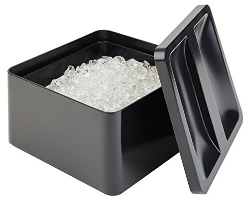 APS 93220 Eisbox, 27 x 27 cm, Höhe 15 cm, Volumen 5 Liter, Box + Deckel aus SAN, Innenbehälter aus Polypropylen, für bis zu 300 Eiswürfeln geeignet