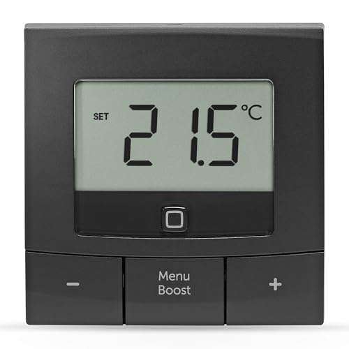 Homematic IP Smart Home Wandthermostat – Basic, anthrazit, digitales Thermostat für Heizkörper mit/ohne App, Alexa, Google Assistant, Temperaturmessung, Energie sparen, 160554A0