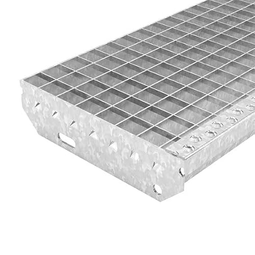 Gitterroststufen 1000x270 mm - Maschenweite 30x30 mm,verzinkt, rutschhemmend, wetterbeständige Treppenstufen aus Metall – ideal für Innen & Außen