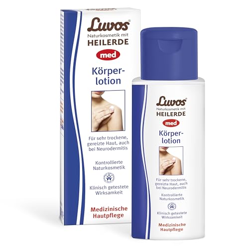 Luvos Heilerde med Körperlotion, 200 ml, medizinische Hautpflege für sehr trockene, gereizte Haut, Naturkosmetik