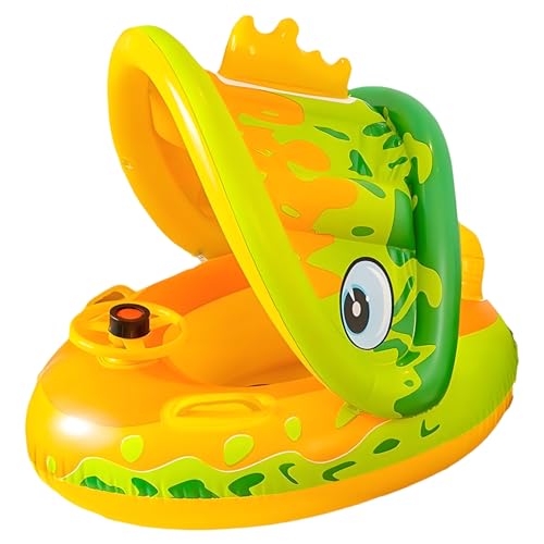 Baby Swimming Float - aufblasbarer Schwimmring | Kleinkindpool Float mit Baldachin | Bootstrainer Sitz | Mädchen im Alter von 1 bis 5 Wasser Spielen Spielzeug | Aufblasbares Floß für Badewanne,