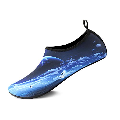 GOODSALEOK Wasserschuhe Herren Badeschuhe Damen Aquaschuhe BelüFtet Schnell Trocknend Strandschuhe Barfuß Yoga Schuhe Wassersport Milchstraße 40/41