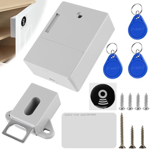 Elektronisches Schrankschloss: Batterie IC-Kartensensor Schrankschublade, Batterie IC-Kartensensor Schrankschloss, Intelligentes SmartLock Verstecktes digitales Schloss ohne perforiertes Loch