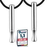 F.MERZCA® 2 Stück Silber Effektive Anti Raucher Kette – Rauchentwöhnung Hilfsmittel ohne Nikotin – Atemkette mit Pfeife & starkem Widerstand – Zigaretten Ersatz zum Aufhören