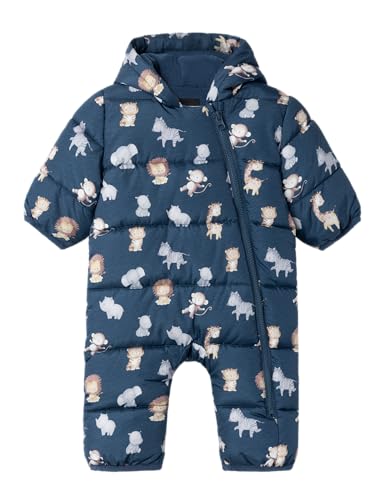 NAME IT Baby-Jungen Nbmmay Suit AOP Schneeanzug, Dark Denim, 62-68