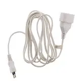 Zenitech Prolongateur ménager 6A HO3VVH2F 2 x 0.75, Blanc 3m, Buchse auf Stecker