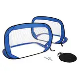 DREAMSPORTS 24 Fußballtor-2er-Set für Kinder und Erwachsene - 2 Mini Pop-up Fussballtore für Garten und Strand - Faltbar, zum Mitnehmen und wie Wurfzelt aufbaubar. Größe: 120 x 80 cm