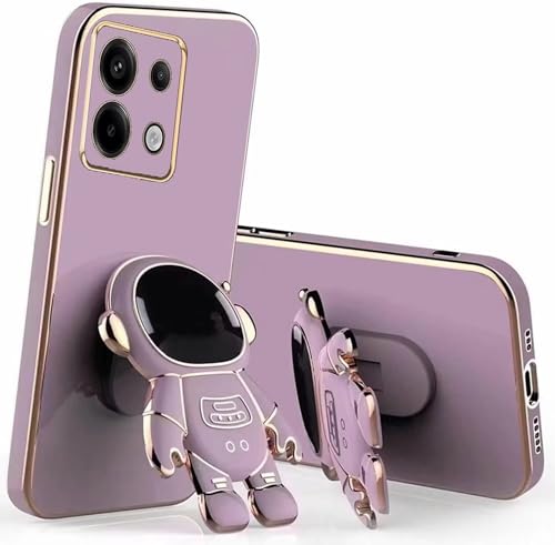 Miagon Kreativ Astronaut Ständer Hülle für Xiaomi Redmi Note 13 Pro 4G,Cute Mädchen Dünn Galvanisierte Schutzhülle Weiches Case Bumper mit Astronaut Halter Kickständer