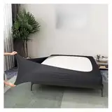 Boxspring-Abdeckung, Queen-Size-Größe, dehnbar, um 4 Seiten des Boxsprings, für Bettrock Twin/Full/Queen/King (dunkelgrau, voll)