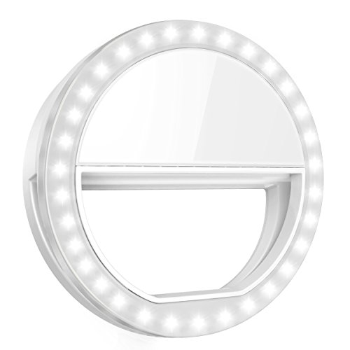 Criacr Selfie Licht, 36 LED Ringleuchte, Selfie Licht Handy, Selfie Ring Licht mit 3 Einstellbare Helligkeiten, USB Wiederaufladbar LED Ringlicht Handy für alle Handys