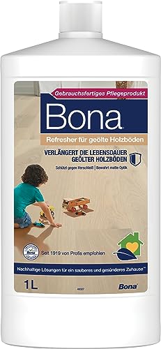 Bona Refresher für geölte Holzböden, Parkett Pflegeöl 1 L, Parkettpflege, Parkett Öl, Parkett Pflegeöl, Parkettpflege für geölte Böden