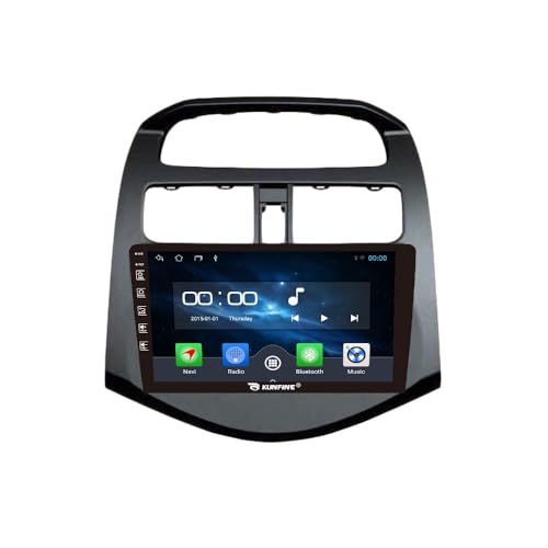 Quad Core 4G+64G Car CarPlay Android Auto 9" IPS Display Navigation Stereoanlage Touchscreen Haupteinheit Pad Tablet Rückfahrkamera GPS Radio Media Player für Chevrolet Spark 2010-2014