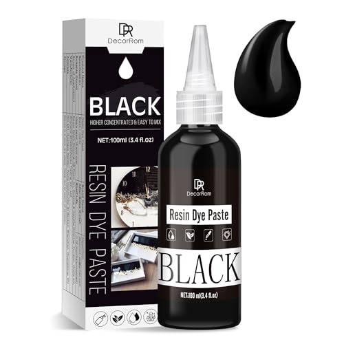 Epoxidharz Farbe Schwarze Harz Farbpaste - 100ml Konzentrierte Epoxy Resin Pigment Paste für Epoxid Kunstharz, Untersetzer, Schmuckherstellung - Schwarze UV Harz Pigmentpaste für Flusstische, Malerei