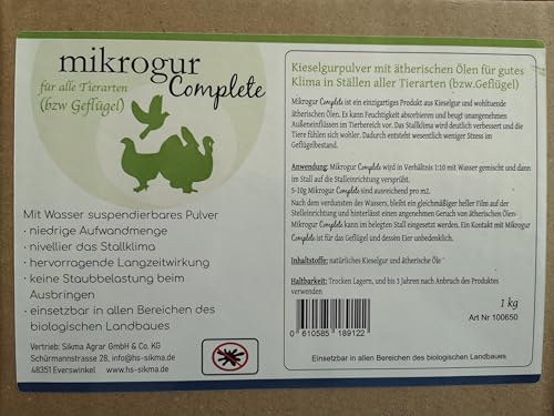 HS Mikrogur Complete - Stallklima-Optimierer mit Eukalyptusöl gegen Milben - Biozidfrei - Einfache Anwendung für Stallungen & Einsatz in Allen Bereichen der Bio. Landwirtschaft