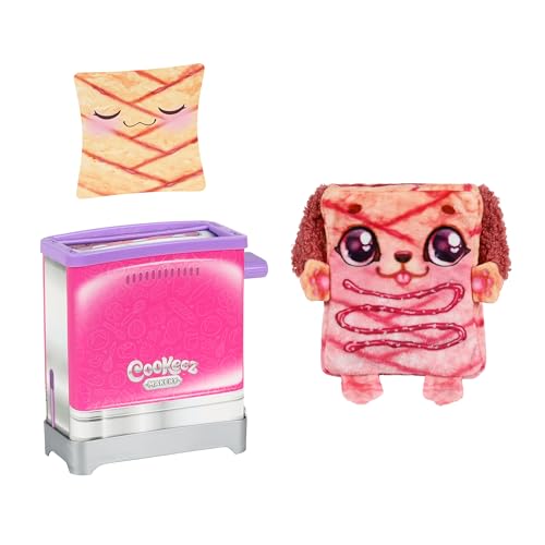 Cookeez Makery Toasties. Spielzeug-Toaster mit süß duftendem Überraschungsplüschtieren zum sammeln. Spielzeug-Brot hineinstecken und EIN Überraschungsplüschtier springt heraus!