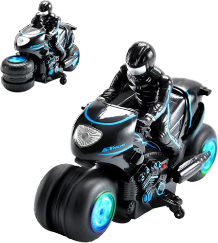 3T6B 2.4G RC Motorrad, Motorradfernbedienung Offroad High Speed ​​Rotation Drift, 360° Drift Drehung, Fernbedienung für Motorrad Anlaufstart Luftakrobatik Fliegendes, Geschenk für Kinder