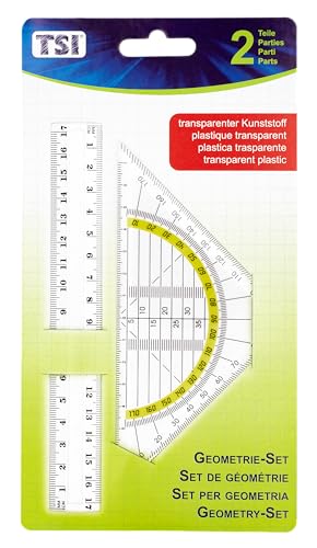 TSI Geometrie-Set (Lineal 17 cm und Geodreieck 16 cm), Art. Nr. 46303