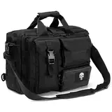 BAGZY Multifunktional Taktische Tasche Arbeitstasche Herren Militär Umhängetasche 14/15,6/17 Zoll Laptoptasche Pilotentasche Bundeswehr Aktentasche Kamera (Schwarz 15.6/17,6 Zoll)